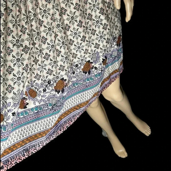 NWT Xhilaration Floral A Line Ruffle Dress Short Flutter Sleeve Cross Tie Back - Picture 7 of 13